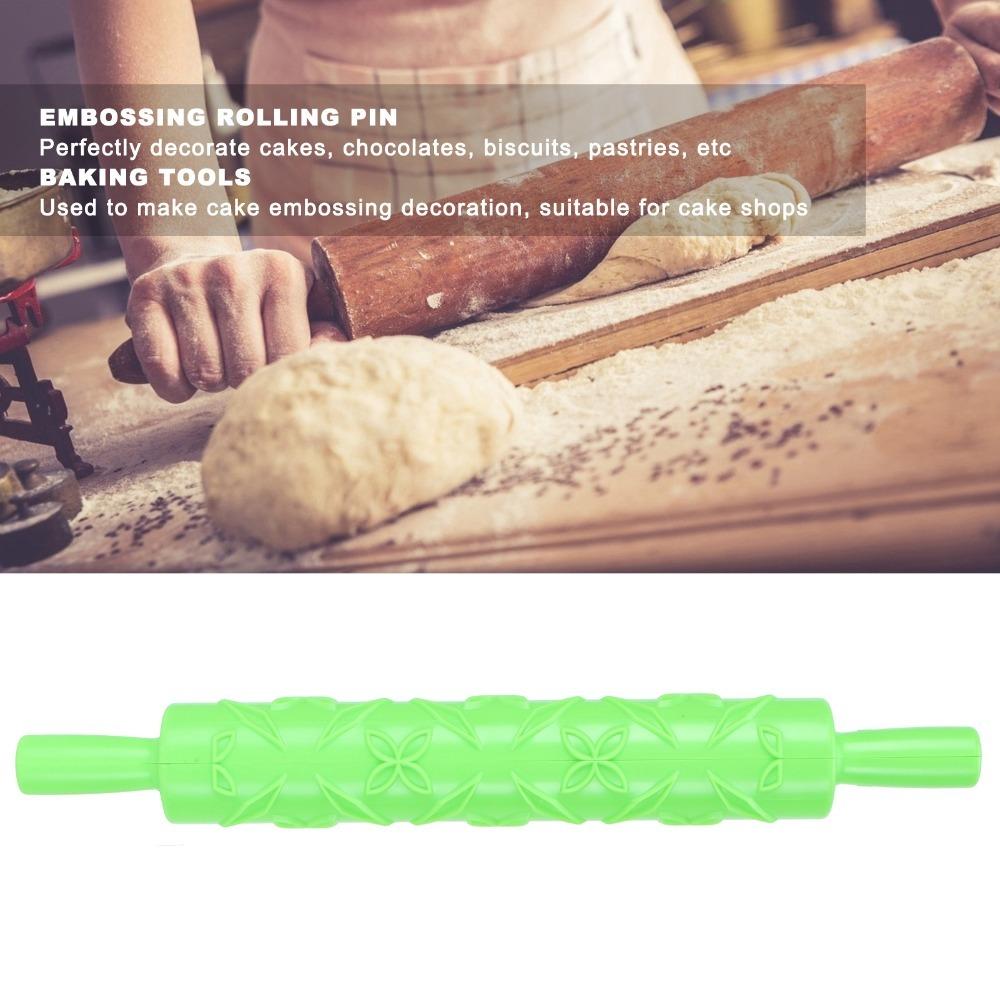 3D Pattern Pattern Rolling Pin Non-Stick Cookie Rolling Pin Patterned Dough Roller Clay Craft