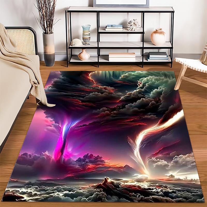 Colorful Lightning Storm Pattern Carpet for Living Room Decoration Suitable for use as an anti-slip for living room bedroom sofas
