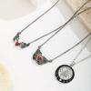 Zinc Zinc Alloy Gothic Clavicle Chain Black Silver Halloween Heart Choker Bat Wings Pendant Necklace  Party