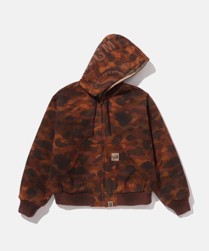 Bape Solid First Camo Reversible Shark Zip Heavy Jacket (M) Beige