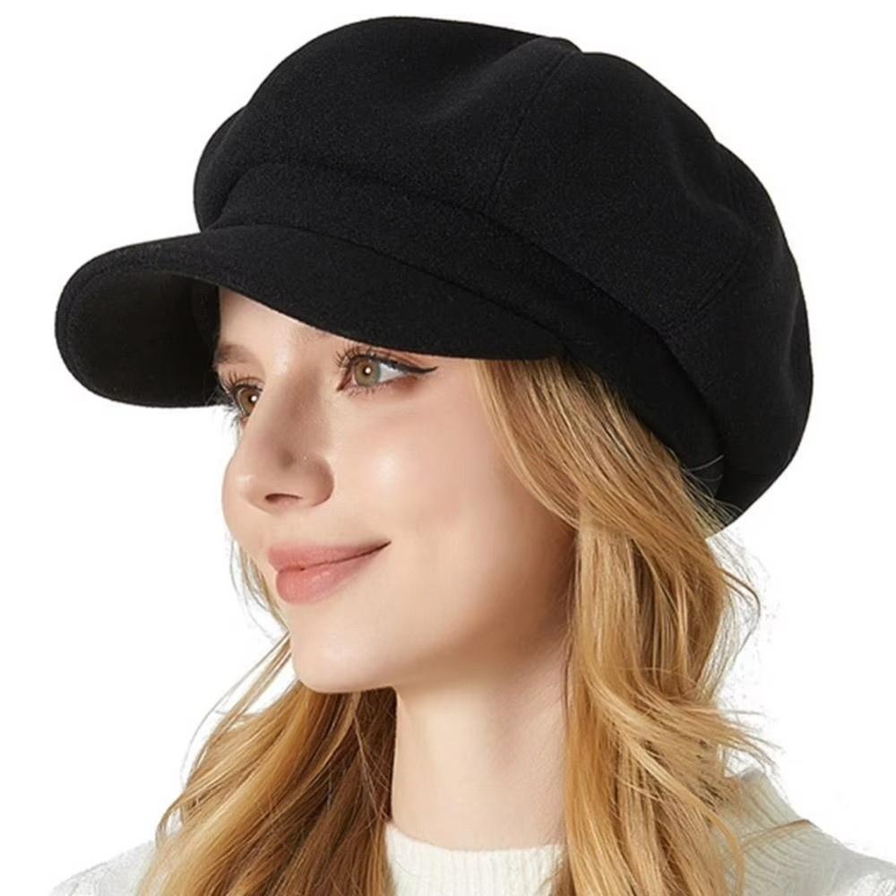 Cotton Beret Hat Windproof Painter Caps Casual Octagonal Newsboy Cap Autumn Winter