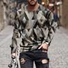 Men's T Shirt Graphic Abstract Neck Clothing Apparel Outdoor Long Sleeve Print Fashion Designer Vintage