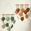 Leaf Macrame Tapestry Brown Green Wall Tapestry Boho Home Decoration Macrame Wall Hanging Home Living Room Decors Aesthetic Gift