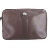 Excellent Business Bag SilverWith Logo Clutch Bag Brown Leather Mens Used