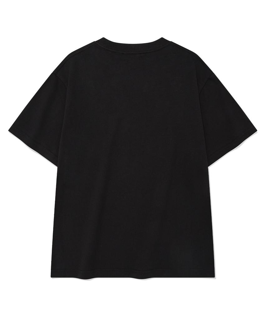 COVERNAT WOMAN Regular Fit Arch Clover Heart T-Shirt Black