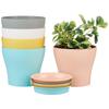 Круглые горшки для растений с поддоном|Комнатный и уличный цветочный горшок для украшения дома/офиса/стола/сада/балкона|5,5 дюйма