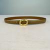Leather Women'S Belt Simple Round Buckle Girls Belt With Jeans Casual Pants Belt Women'S