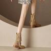New Autumn Cow Suede Women Boot Winter Short Boots for Women Fashion Tassels Boots Ladies Shoes Chunky Heel Western Cowboy Boots