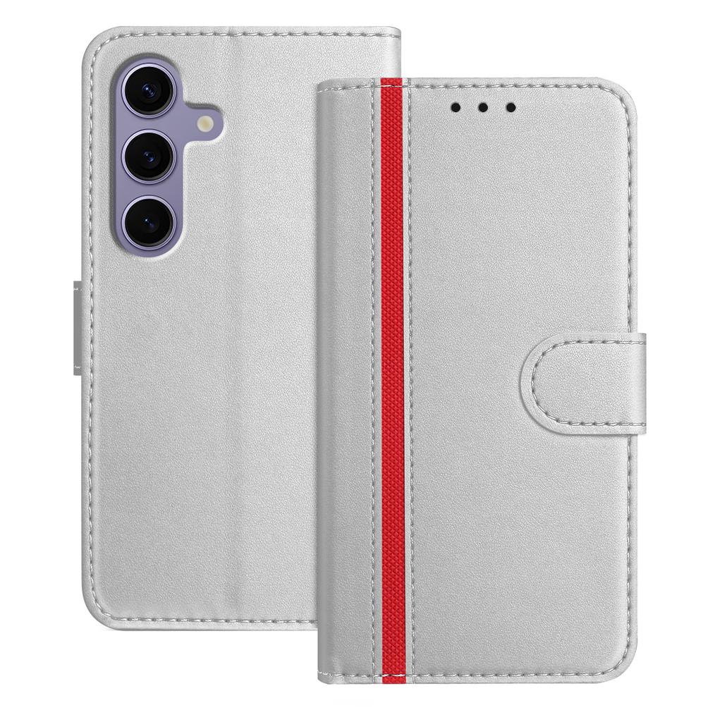 For Samsung Galaxy S24 FE Phone Cases Wallet Stand Color Splicing Leather Cover with Magnetic Clasp