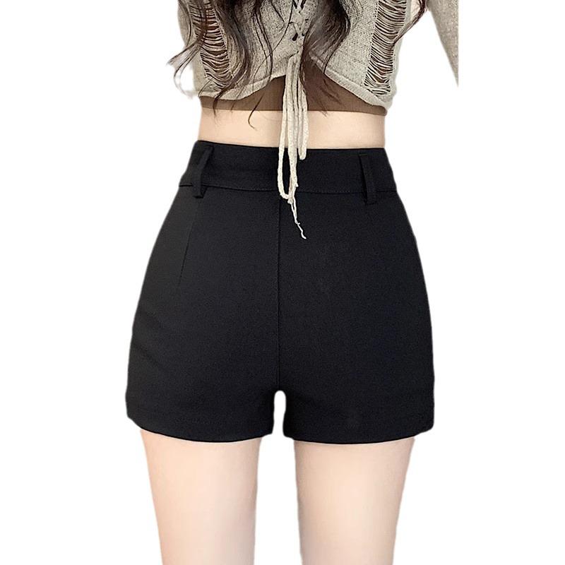 2025 Женские черные шорты с высокой талией, утягивающие, сексуальные, для лета