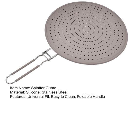Silicone Frying Splatter Guards Universal Fit Easy Clean Splatter Guard Heat-resistant Splatter Screen Foldable Handle Splatter Guard