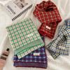 Small Fresh College Style Small Plaid Wool Scarf Women's Winter Warm Versatile Retro Knitted Scarf