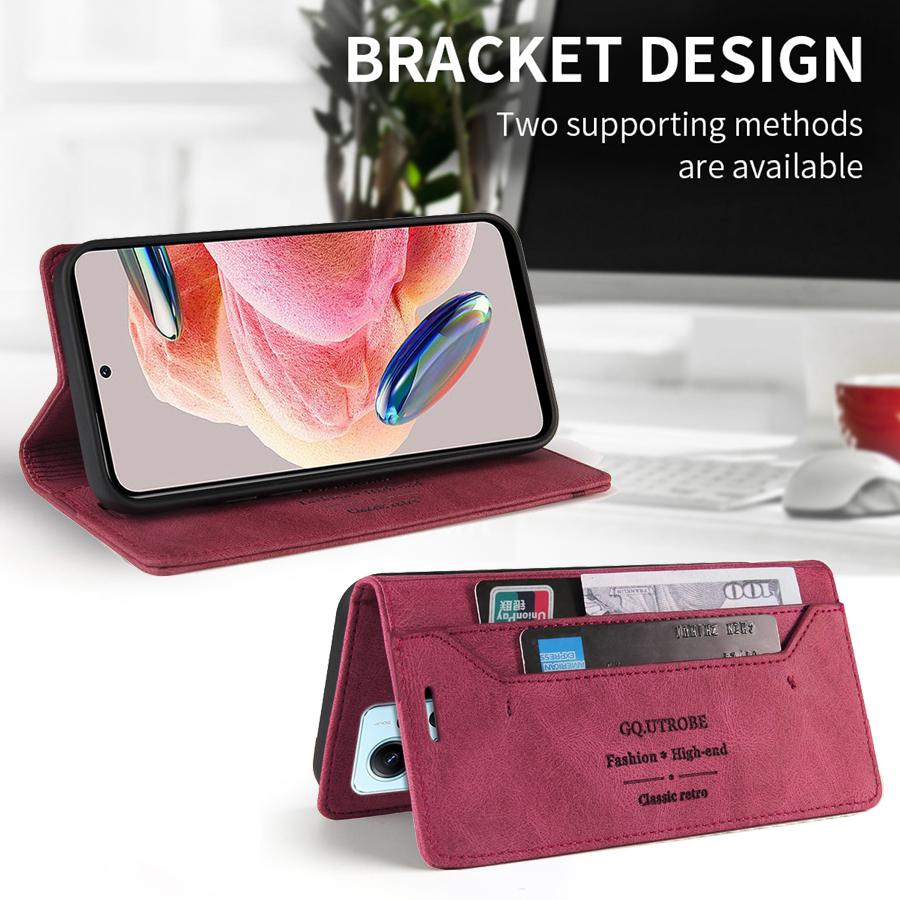 Кошелек Анти-вор Щетка Магнитная Подставка для карт Кожаный чехол Для Xiaomi Redmi 14C 13C 12C 10C Note 14 Pro+ 13 12 12S 11S 11 Pro