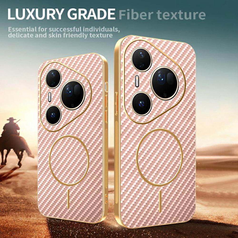 For Huawei Pura 80 Ultra Phone Case Carbon Fiber Textured Electroplated TPU Back Cover