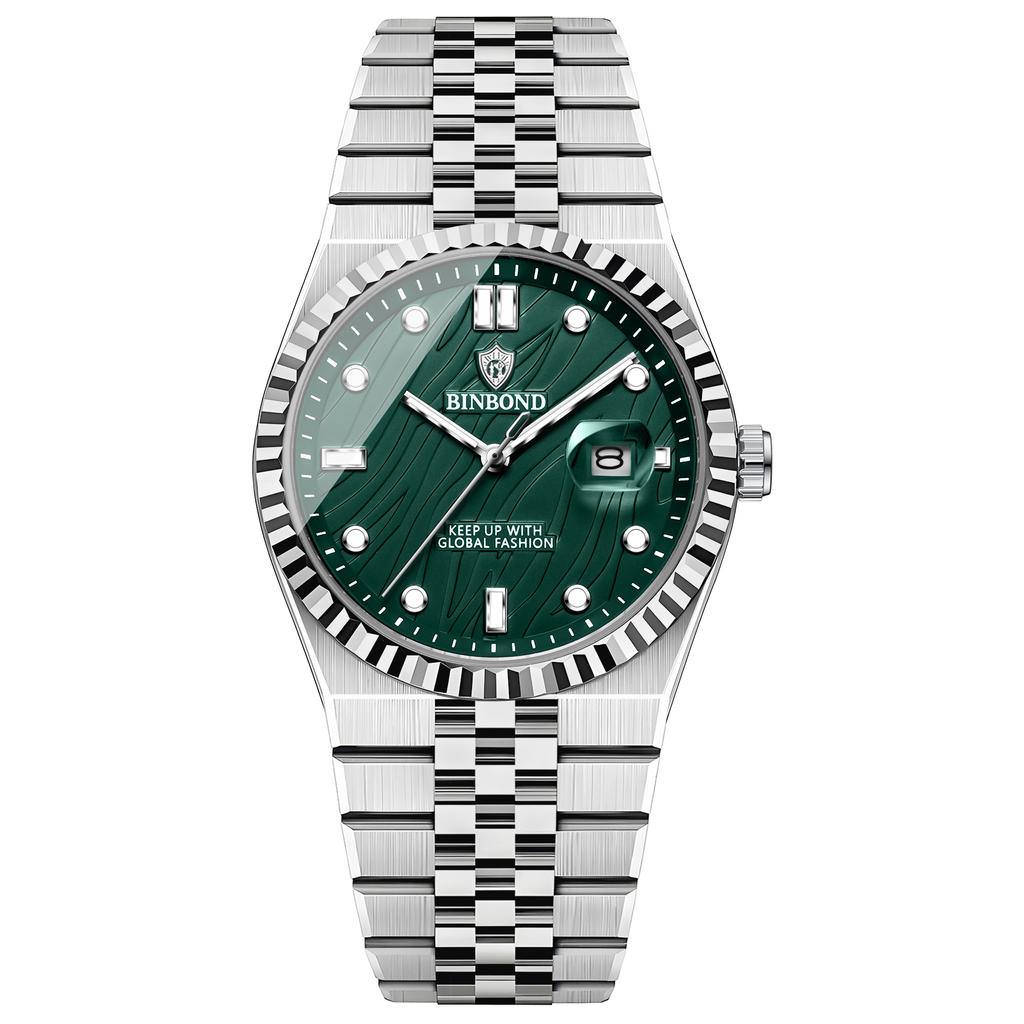 BINBOND Luxury Business B6161 Men's Quartz Watch Waterproof Night Light Calendar Fashion Men's Watch