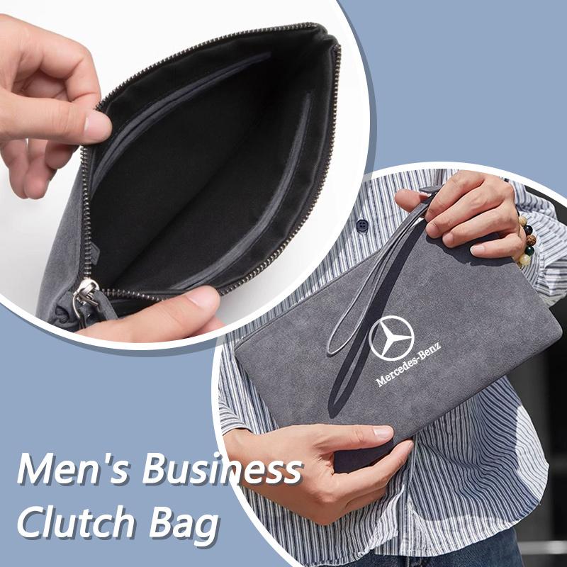 JVC4 Suede Car Driving Document Bag Credit Cards Storage Bag ID Cover For Mercedes Benz W204 W205 W212 W213 W221 GLA GLC CLK GLA AMG