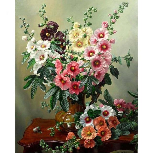 DIY 5D Алмазная картина Цветок Алмазная вышивка Полный круглый Стразы Вышивка крестом