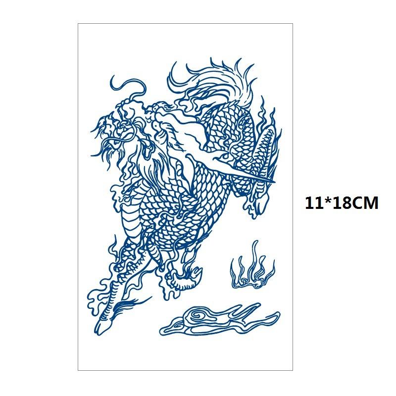 Herbs Gradual Change Jellyfish Planet Feather Snake Big Pattern Geisha Slowly Color Simulation Water Transfer Tattoo Sticker