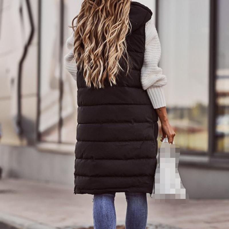 Осенняя и зимняя одежда, толстые женские зимние пальто большого размера без рукавов, уличная хипстерская женская куртка с капюшоном