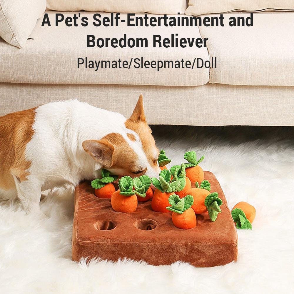 Carrot Interactive Dog Carrot Plush Toy Enrichment Dog Snuffle Puzzle Toys Cute Carrot Harvest Toy