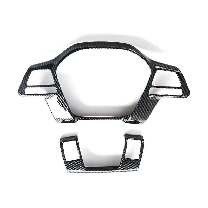 Steering Wheel Decorative Protector Trim For BYD Shark 6 ABS Material Steering Wheel Cap Cover Sticker Carbon Look Black 2pcs