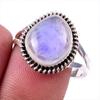 Natural Rainbow Moonstone Gemstone 925 Solid Sterling Silver Ring Size 10 S1G70