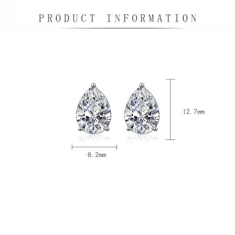 BELLA BOX S925 серебряные иглы грушевидной огранки с имитацией бриллиантов, серьги с каплями воды, женские серьги Caibao, аксессуары для вечеринок