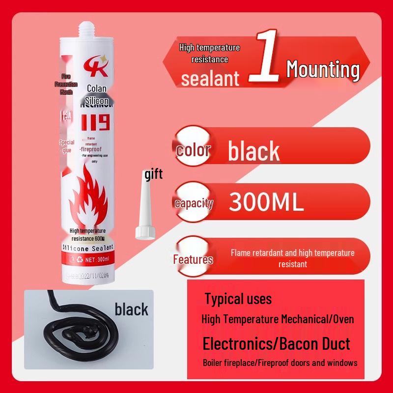 500° Fireproof Waterproof Silicone Sealant Adhesive