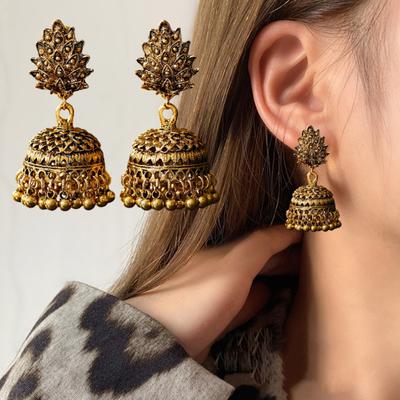 Индийские богемные серьги-капли с кисточками для женщин, этнические афганские винтажные серьги-колокольчики, ретро-бижутерия в цыганском стиле
