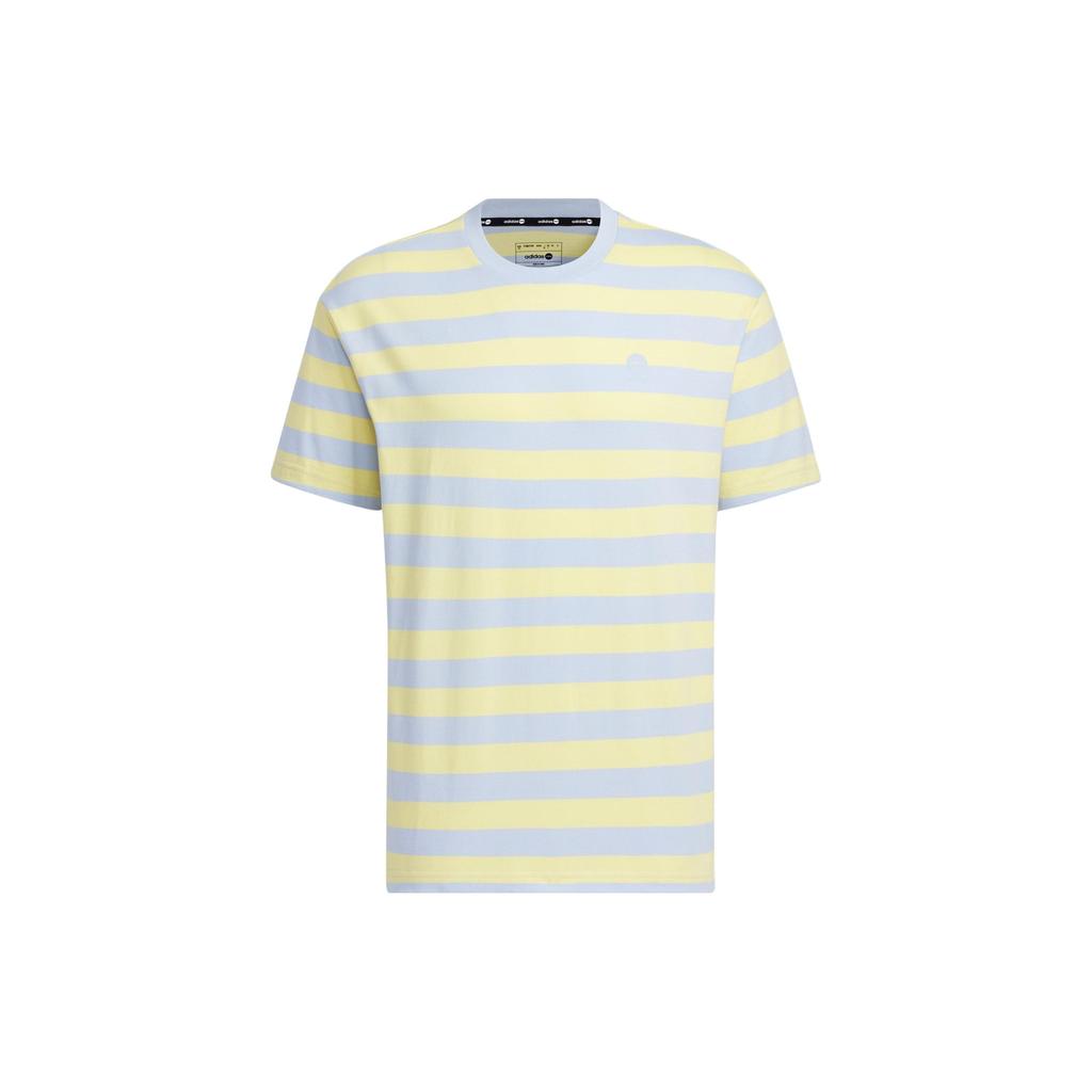 Adidas Neo Essentials Striped Color Block Loose Sports Tee Unisex Tops Light-Pink Blue IA4977