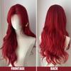 WTB Красный Длинные Вьющиеся Волосы Синтетический Парик Женский Новый Лоб Кружева Сексуальные Горячие Челки Большие Волны Длинные Вьющиеся Волосы Парик