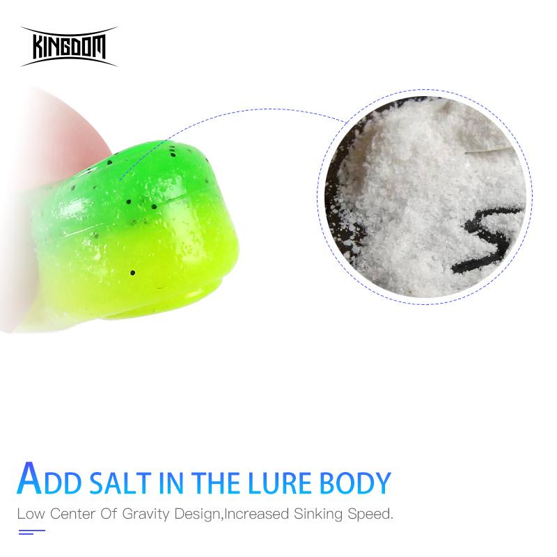 Kingdom Мягкие приманки для рыбалки с яркими червями, 72 мм 100 мм, искусственные рыболовные приманки, джиг-приманки для плавания, Т-образные рыболовные снасти, рыболовные приманки
