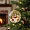 Hanging Holiday Decor Glowing Christmas Ball Ornaments Light-Up with Mini Scene Acrylic Clear Indoor Ornaments Tree Warm LED Light for Home Window