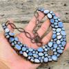 Ожерелье Owyhee с грубым синим опалом, медное ожерелье, изготовленное гальваническим методом, регулируемая цепочка, ожерелье ручной работы, ожерелье из драгоценных камней, медные украшения для подарка