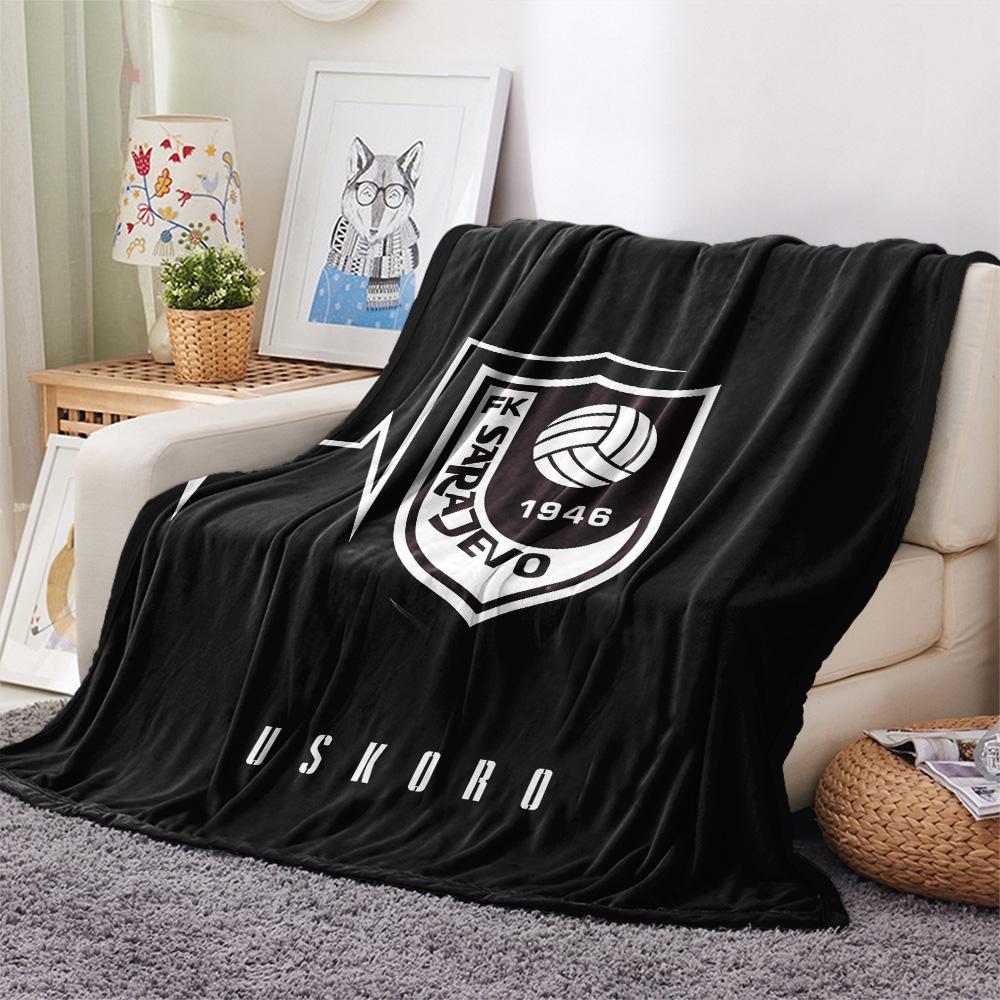 FK Sarajevo Print Flannel Blanket, High quality Comfortable for All Seasons, Home Decor, Warmth and Comfort, Perfect for Christmas Gifts
