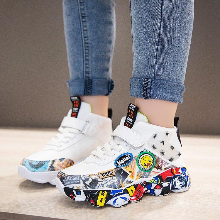 Обувь для мальчиков и девочек. 2023. Детская спортивная обувь. Кожаная обувь. Детские камуфляжные кроссовки среднего размера для мальчиков и девочек.