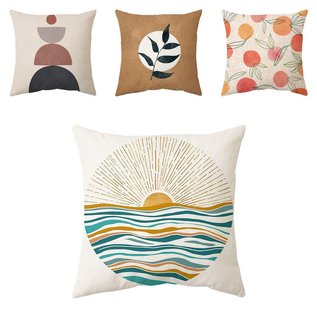 Vibrant And Eco-friendly Abstract Pattern Pillow Cover For Stylish Sofa Cushion
