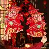 1 Pair Chinese Style New Year Door Sticker Flocking Paper Spring Festival Couplets  Celebration