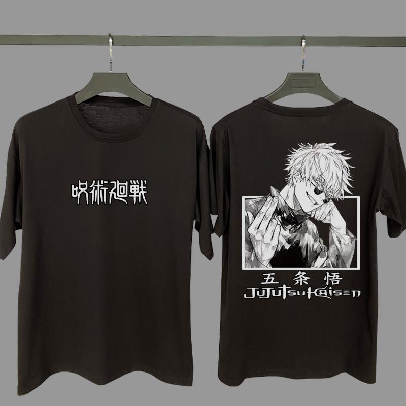 Футболка Годжо Сатору Jujutsu Kaisen Летний Хлопок Мужская Женская Топы Футболка Уличная Одежда Повседневная Модная Оверсайз Свободная Одежда Винтаж