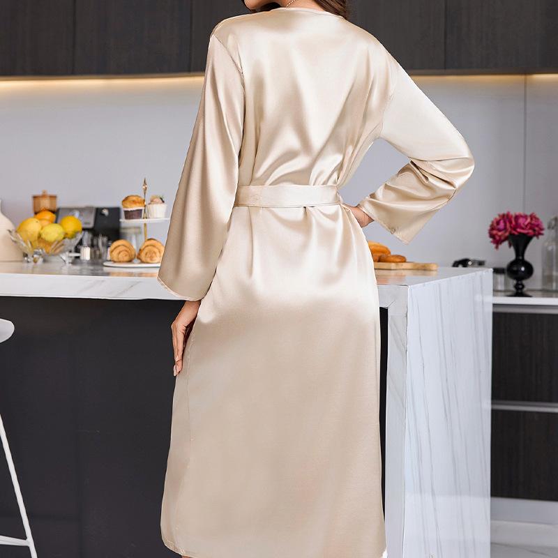 Длинные халаты, Сексуальные халаты-кардиганы, Женские летние тонкие, Модная и простая домашняя одежда