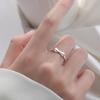 Korean Version Plain Ring Irregular 925 Sterling Silver Versatile Ring Women's Niche Ins Style Design Non-fading Combination Ring