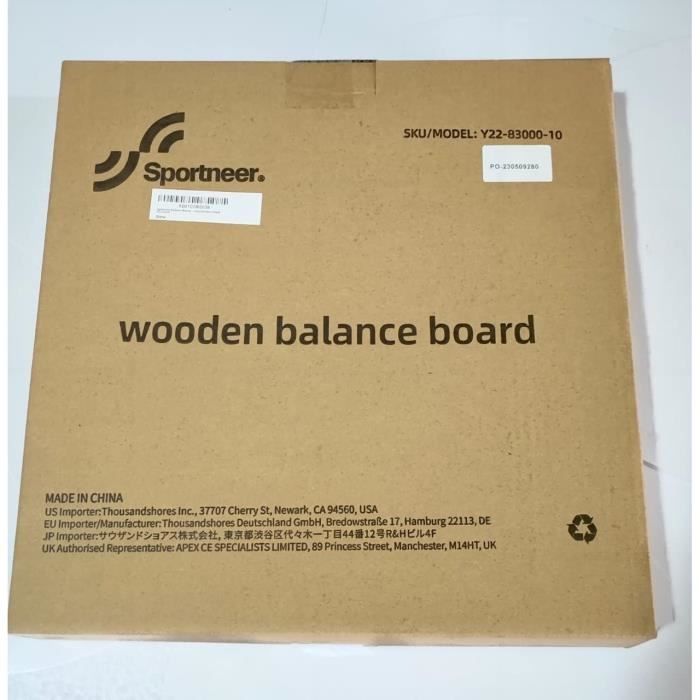 Plateau d'équilibre - Sportneer - Bois - Anti-dérapant - 360° de rotation - Pour adultes