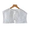 Female Lapel Embroidery Detachable Collar Shawls for Women's Lace Lace Up Shawl False Collars Dress Blouse Decorative