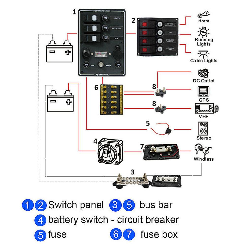 Шина M6 M8 M10 Клеммная колодка 12В Шпильки BusBar 12В 5/16" 1/4" Отрицательная Мощная Распределительная шпилька для Грузовика RV Лодки