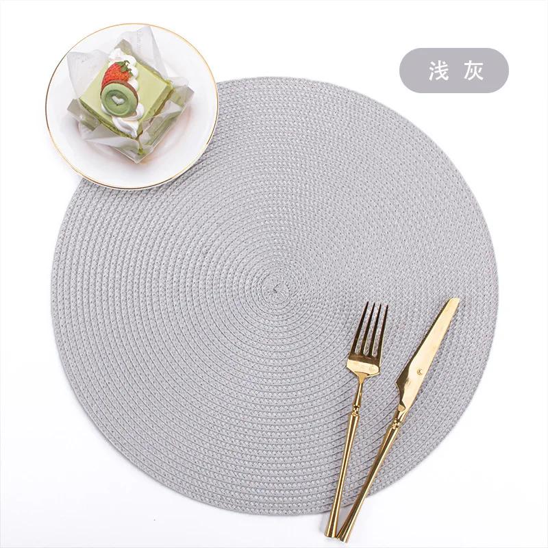 38cm European Style Round Woven Mats & Pads, Heat-Resistant and Non-Slip Place Mats for Dining Table, Ideal for Outdoor Picnic
