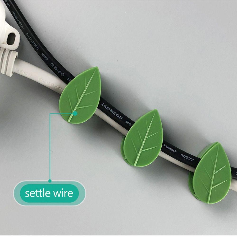10Pcs Wall Fixer Leaf Shaped Clips Self-Adhesive Fixed Buckle New Hook Support  for Plant Climbing
