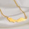 Anniyo 4CM Curacao Map & Village Name Pendant Chain Necklaces Charm Stainless Steel Gold Color Silver Color Jewellery @230421
