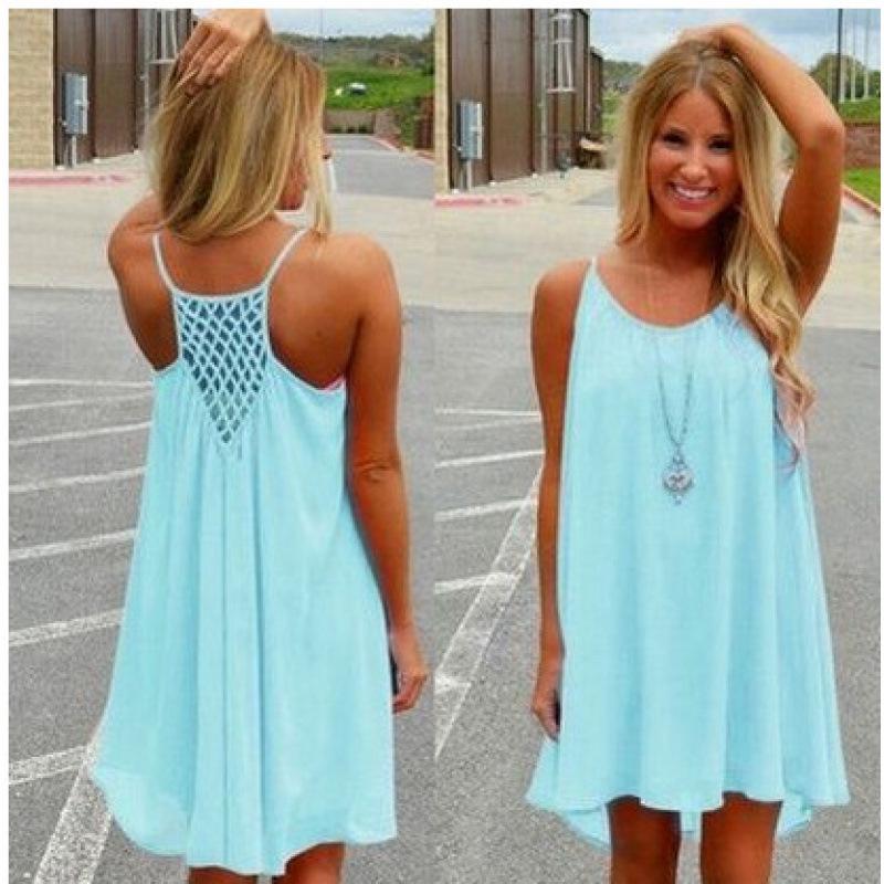 Женское шифоновое платье большого размера с открытой спиной, на тонких бретельках, с сетчатыми вставками