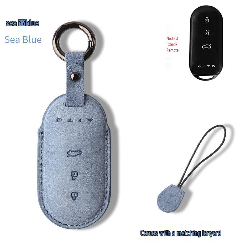 Suede Key Case for AITO Huawei M5/M7 - EV Accessory Shell with Buckle