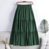 MOJTA Mid Skirt Spring Summer Women's Elastic High Waist Skirt A-line Skirt